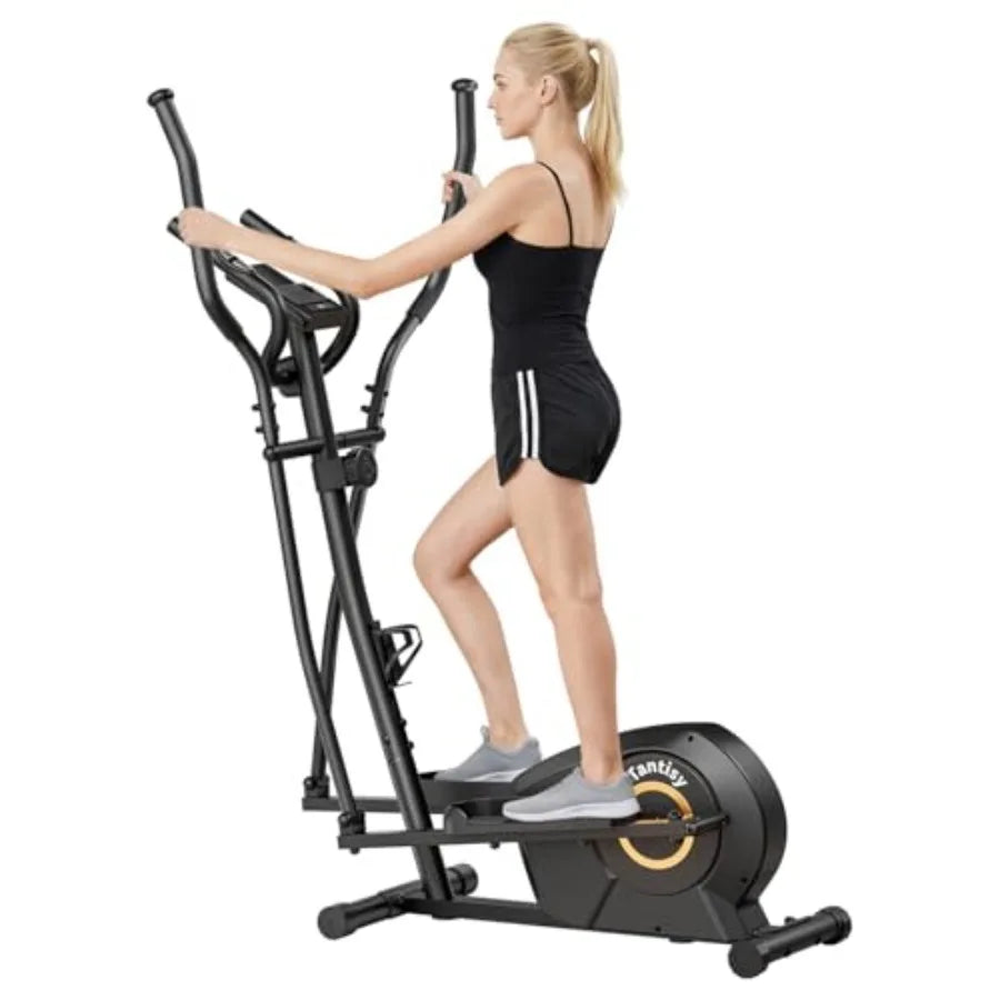 Elliptical Exercise Machine for rtments and Homes 8 Levels of Magnetic Resistance 15.5-inch Stride Supports Up to 400 Pounds Co