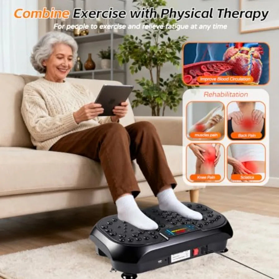 Vibration Plate Exercise Machine for Lymphatic Drainage Full Body Vibration Fitness Platform Stand Board Shaker Workout Vibrate
