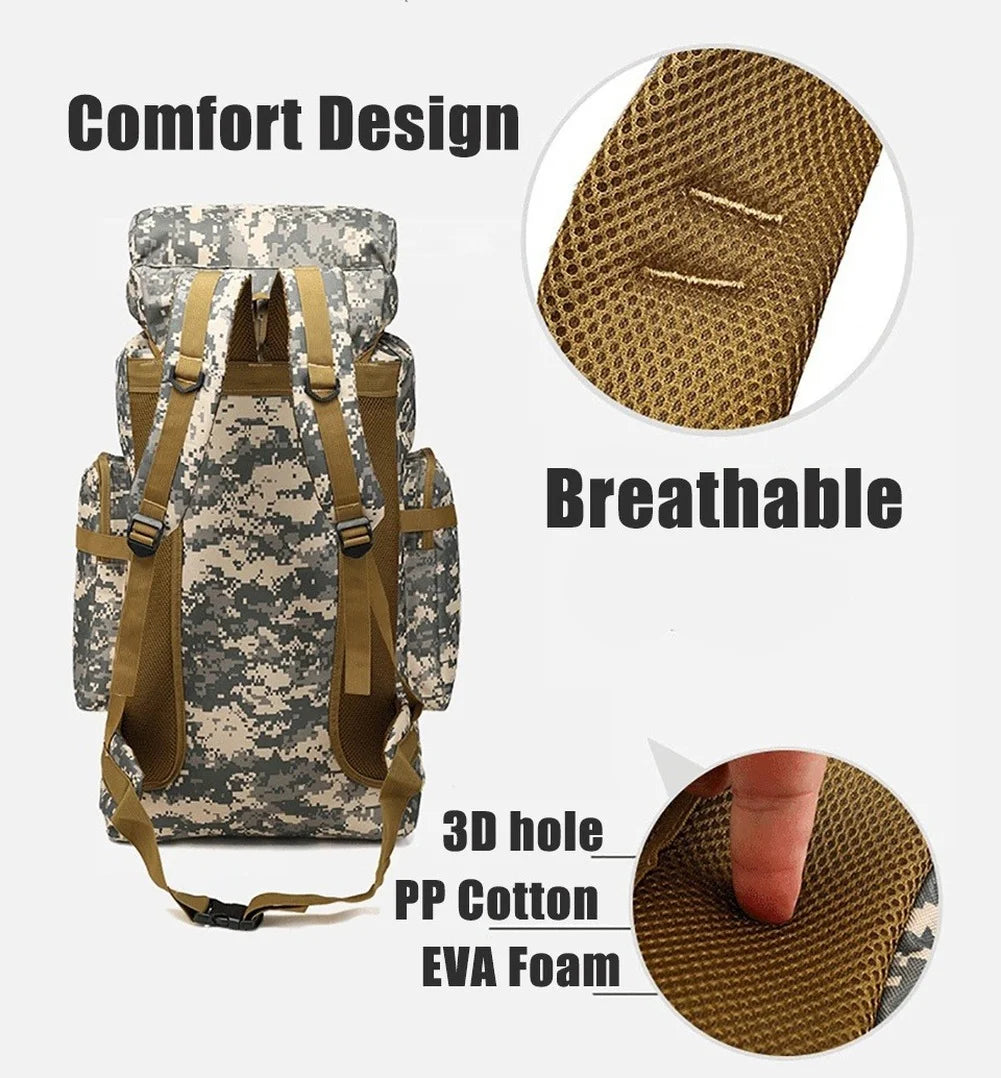 80L/100L  Mountaineering Bag Climb Bag Tactical Backpacks Large Backpack Outdoors Hiking Camping Travel Bags