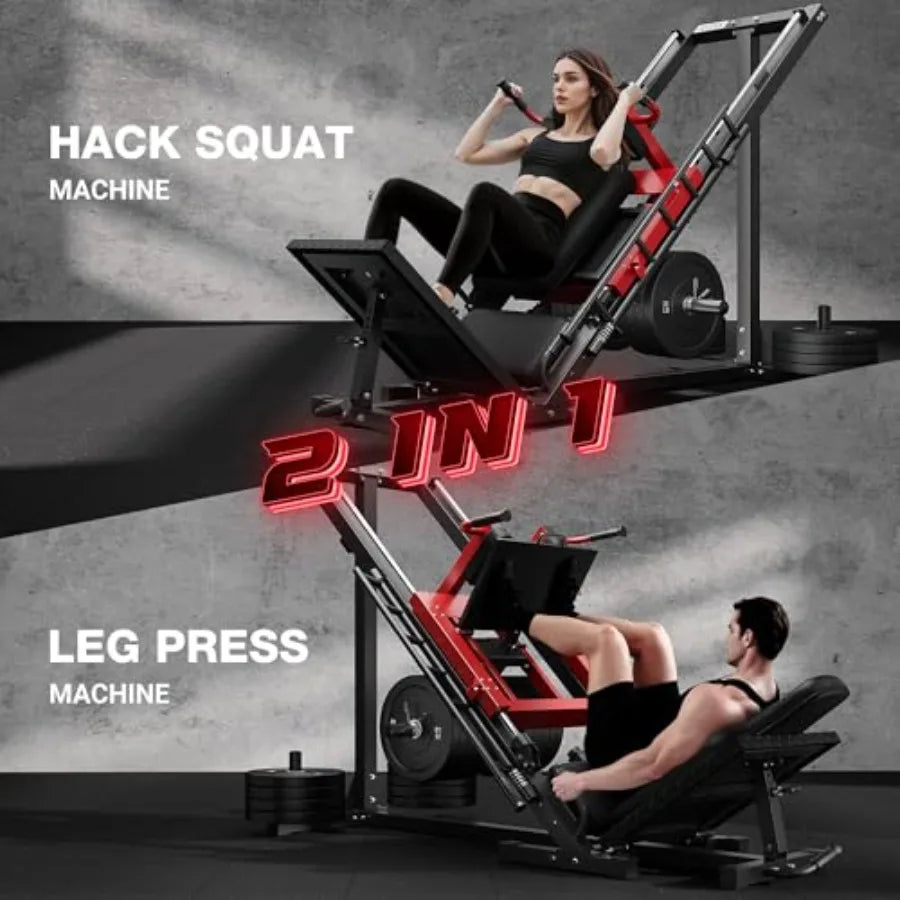 Leg Press Hack Squat Machine for Home Gym with Linear Bearing L11 Professional Adjustable Leg Exercise Machine Lower Body Worko