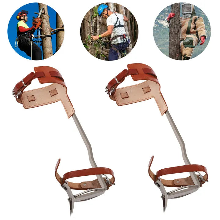 Climbing Pitons Tree Climbing Gear Kit with Safety Harness Rope Gloves Stainless Steel Double Claw Tree Climbing Tools