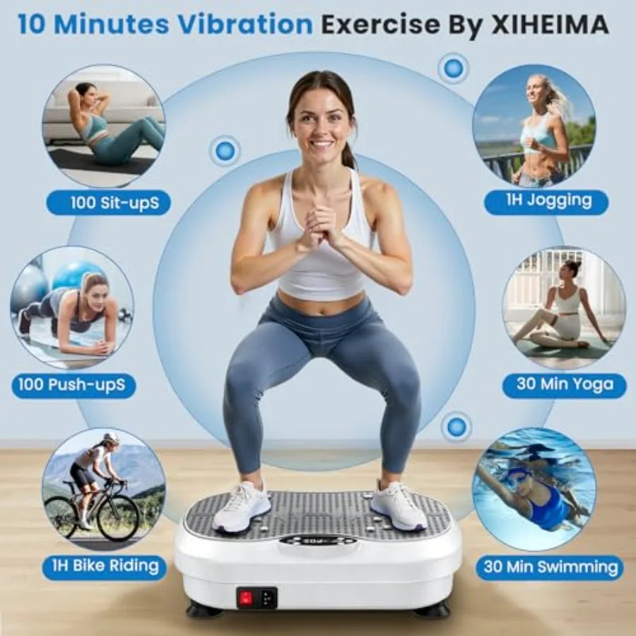 Vibration Plate Exercise Machine for Lymphatic Drainage with 200 Levels Whole Body Fitness Workout Equipment Stand Shake Board