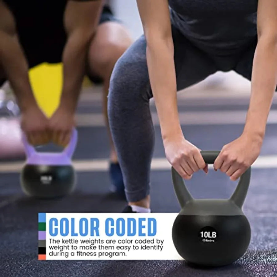 Soft Kettlebells - Sea and Iron Sand Filled Weights for Women and Men - Color Coded Kettle Bell Sets