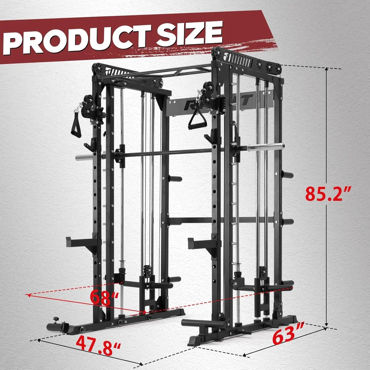 M1 & M1 Pro Smith Machine with Cable Crossover System, Multi-Function Squat Rack Power Cage for Home Gym, Power, Customized