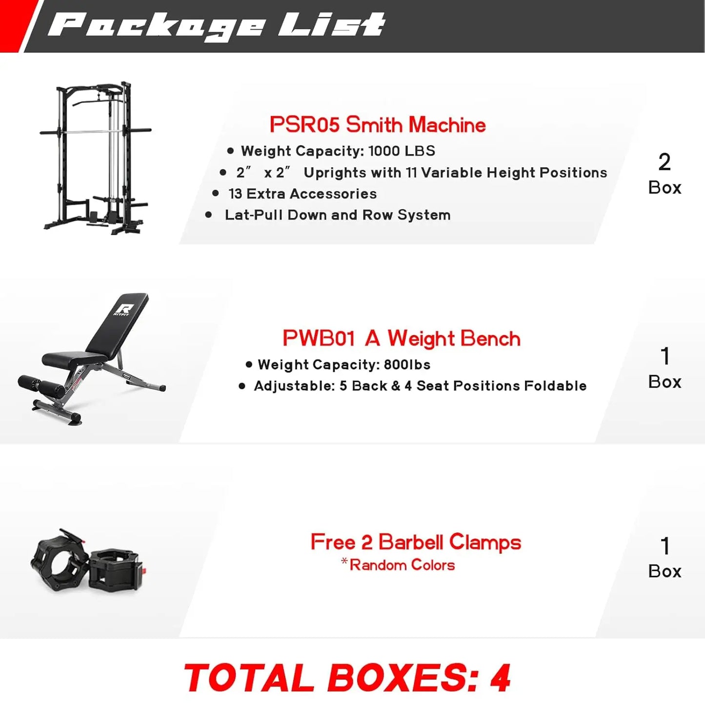 Smith Machine Power Rack with LAT-Pull Down System, Landmine, Barbell Bar, Plate Storage Pegs and More Training, Customized
