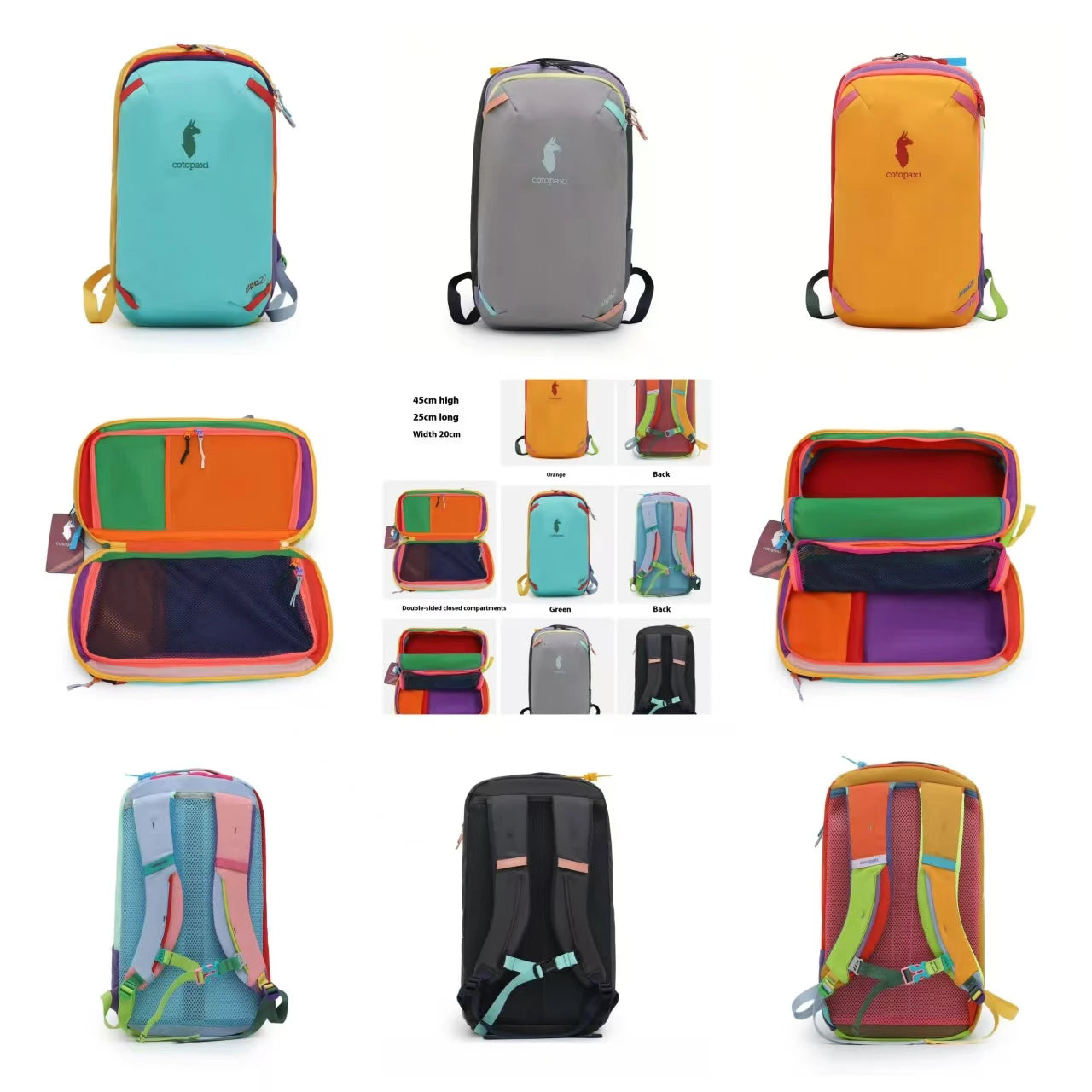 20L Durable Double Shoulder Backpack in Vibrant Dopaamine Colors Camel Design Ideal for Daily Use And Travel