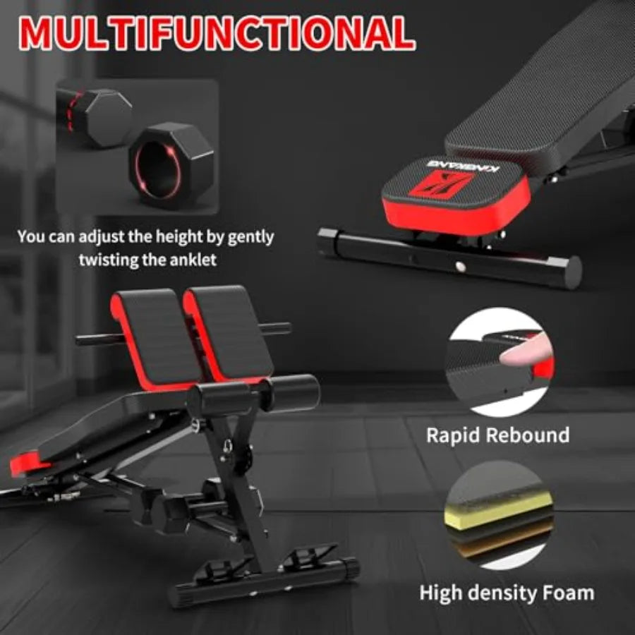 Multi-Functional Weight Bench,Roman Chair Adjustable Workout Bench for Home Gym Equipment Full Body Workout Adjusts to Decline o