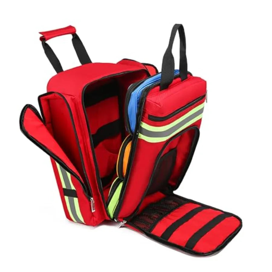 First Aid Backpack for Nurses with Removable Transparent Pouch Medical Bag for Traveling Lightweight Portable Design Ideal for