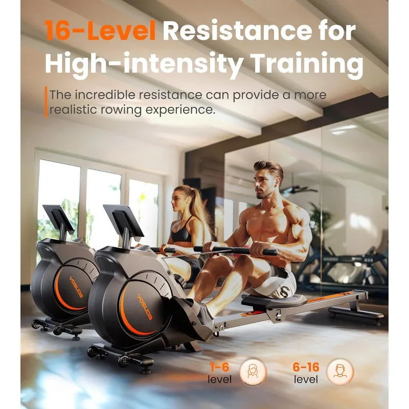 YOSUDA Magnetic Machine 350 LB Weight Capacity - Rower Machine with Bluetooth, App Supported, Tablet Holder and Seat Cushion