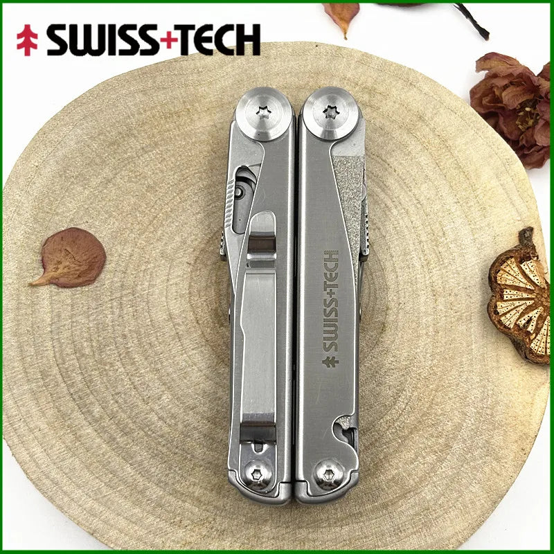 SWISS TECH 18 in 1 Multitool Pliers Folding Multi-functional Combination Tool Pocket Knife Portable EDC Outdoor Equipment