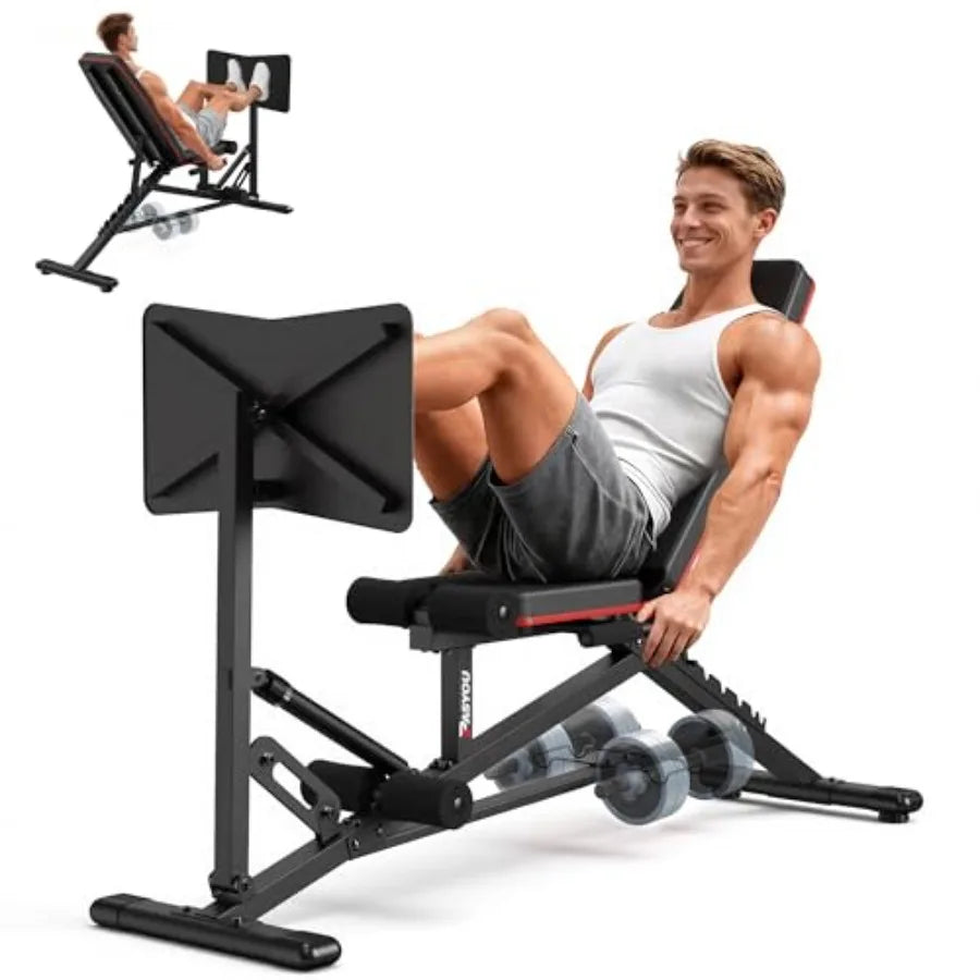 Leg Press Machine Adjustable Weight Bench with Leg Extension 1300LBS Weight Capacity Home Gym Full Body Exercise Leg Workout Eq