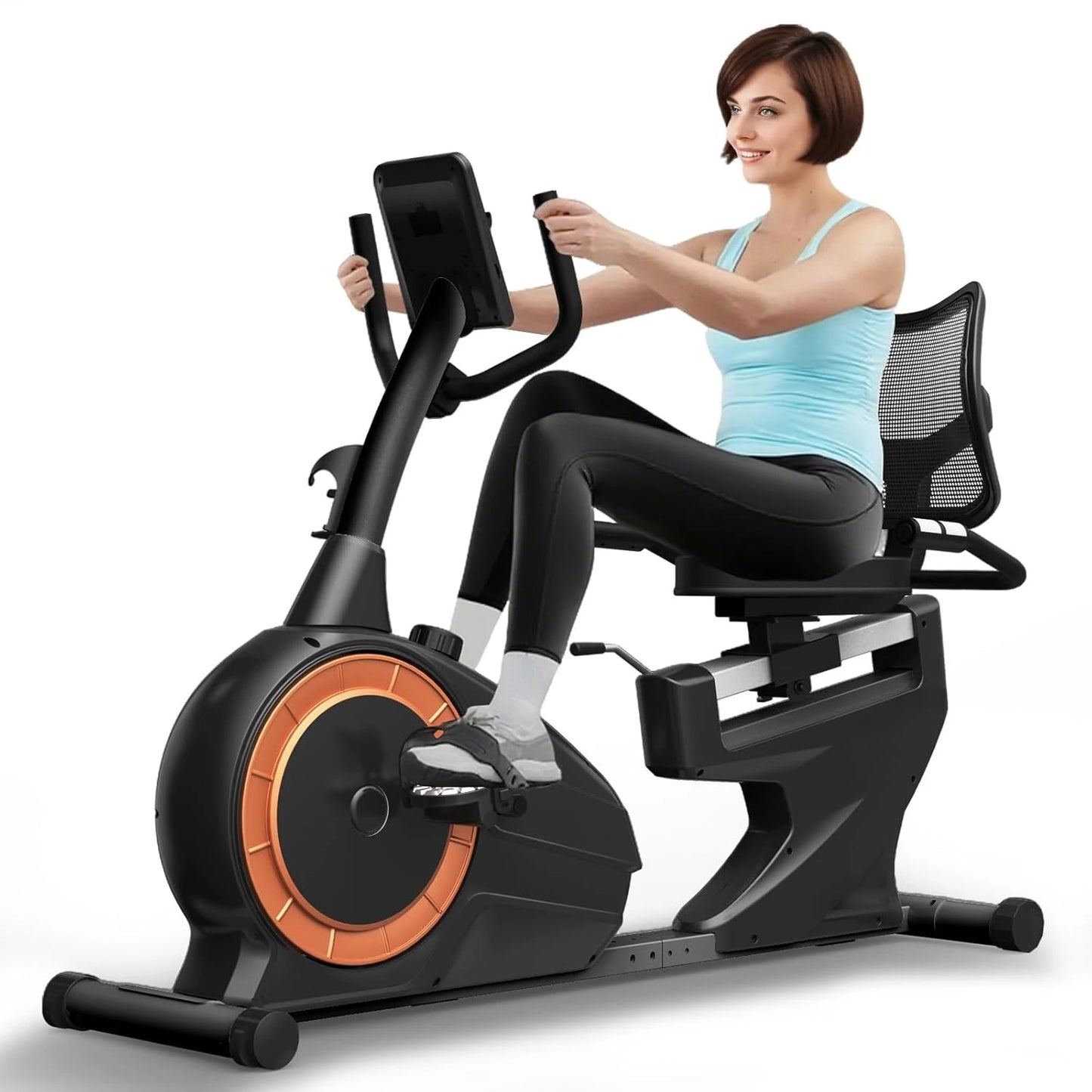 Recumbent Exercise Bike, Recumbent Stationary Bike for Home, Recumbent Bike 350LBS Weight Capacity, Magnetic, Customized