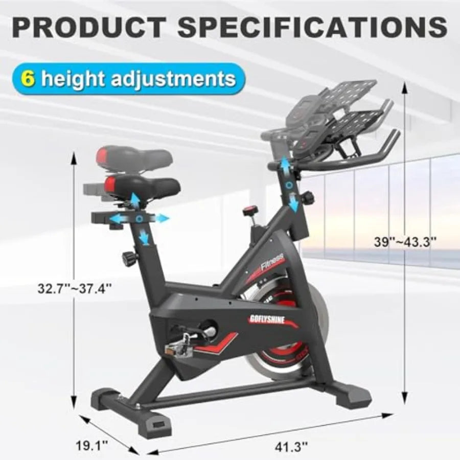 Exercise Bikes StationaryExercise Bike for Home Indoor Cycling Bike for Home Cardio Gym Workout Bike with Mount LCD Monitor Sil