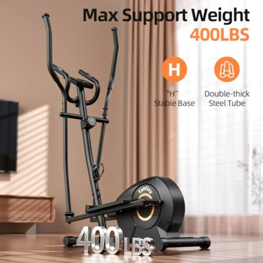 Elliptical Exercise Machine for rtments and Homes 8 Levels of Magnetic Resistance 15.5-inch Stride Supports Up to 400 Pounds Co