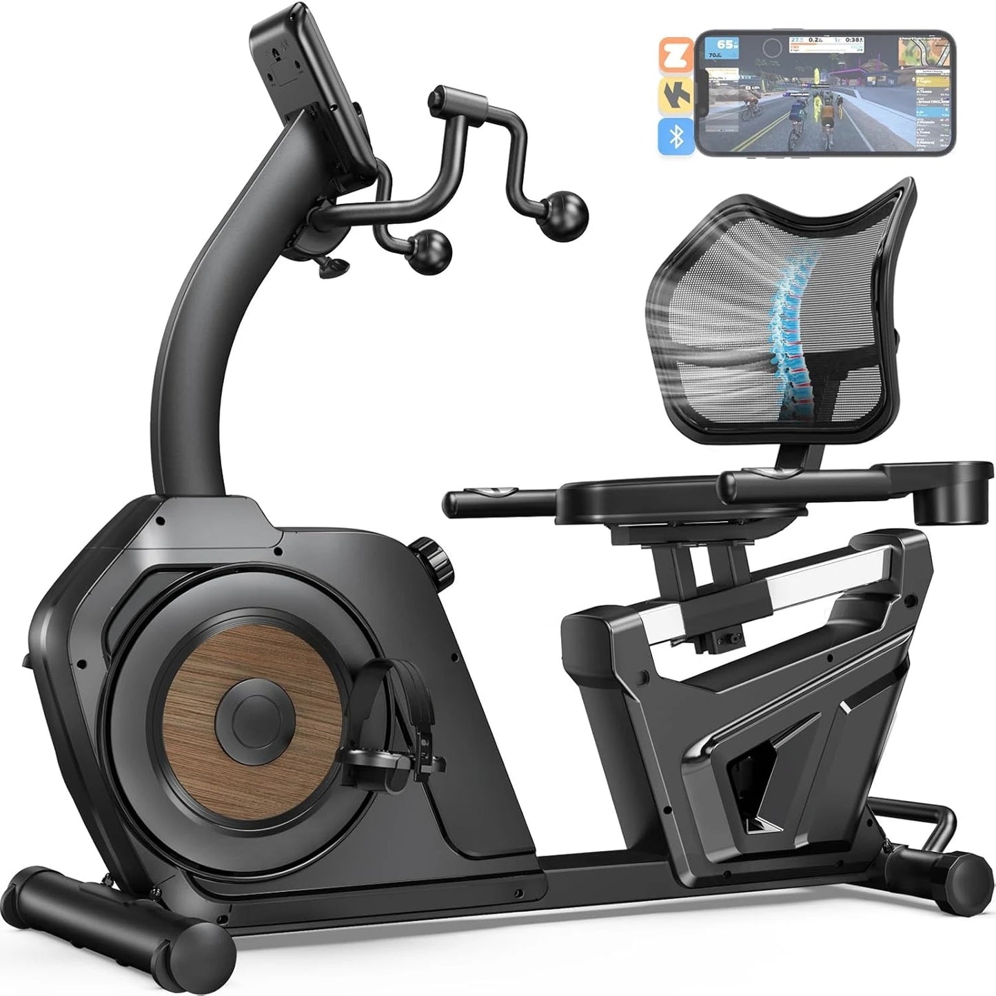 Recumbent Exercise Bike, Stationary Bikes for Home with Arm Exerciser, Magnetic Recumbent Bike with Ergonomic, Customized