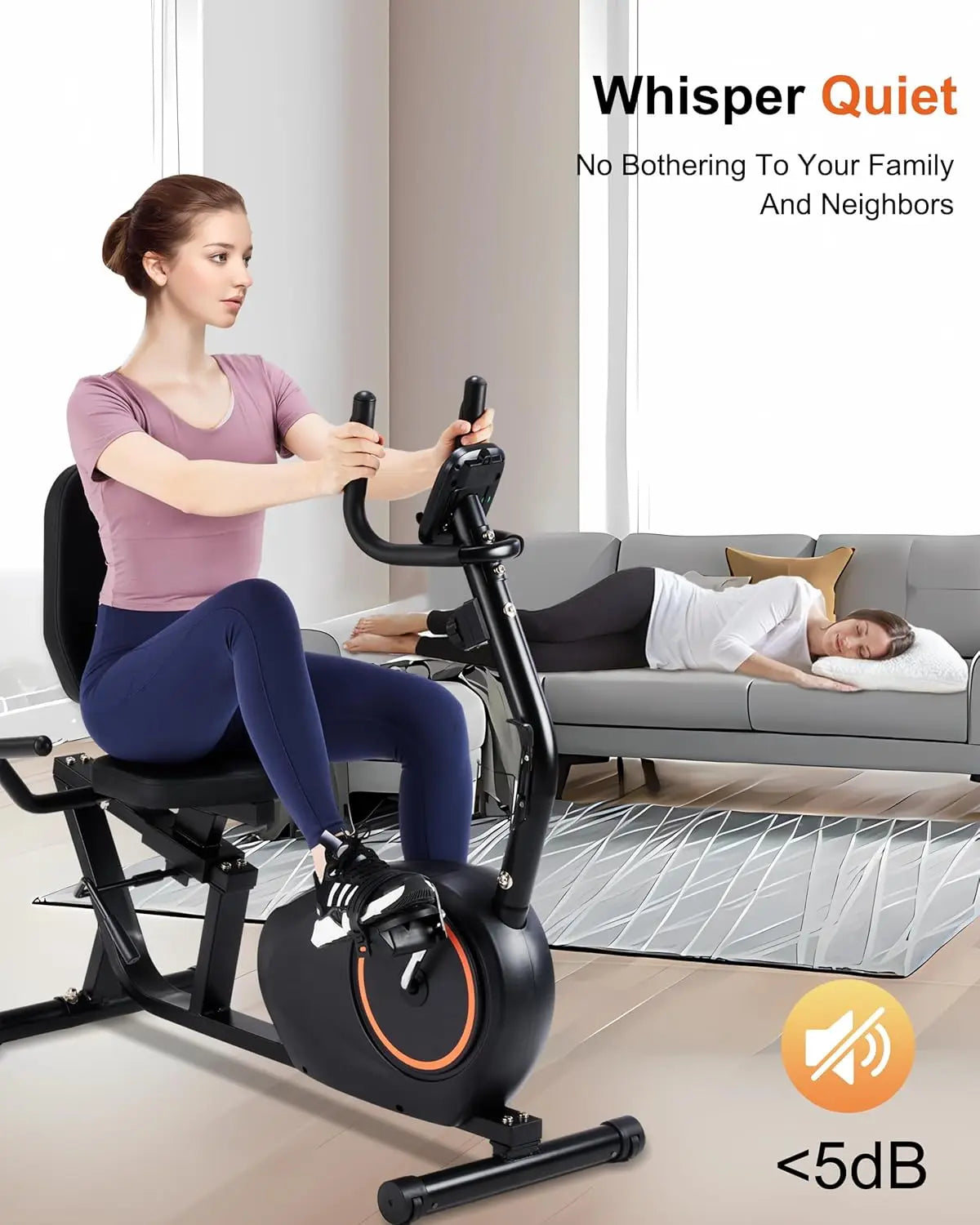 Recumbent Exercise Bike for Adults & Seniors, 400LB Capacity, Adjustable Seat, LCD Monitor