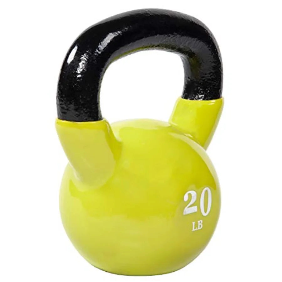 Fitvids Wide Grip 3Piece Kettlebell Exercise Fitness Weight Set Include 5 lbs 10 lbs 15 lbs and 20 lbs Set of 3 or Set of 4 for