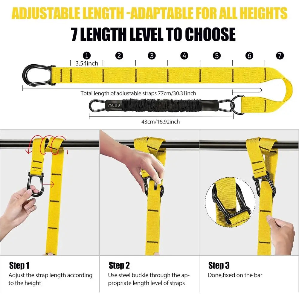 Pull Up Bands 260lbs, Heavy Resistance Bands for Pull Ups, Strength Training Workout Equipment, Height Adjustable
