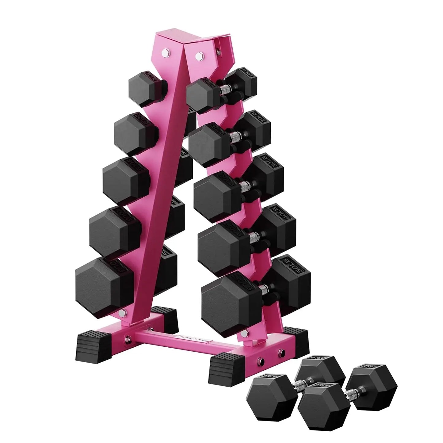 250LB/300LB/350LB/550LB/650LB Rubber Hex Dumbbell Sets with Weights Rack, Multiple Color Choices Available, Great, Customized