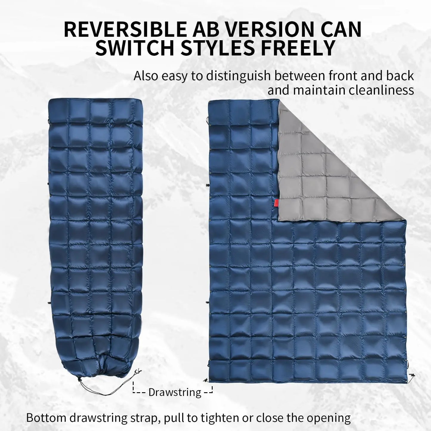 Lightweight Packable Down Camping Blanket Warm Puffy Outdoor Travel Quilt for Hiking Backpacking Festivals Water-Resistant