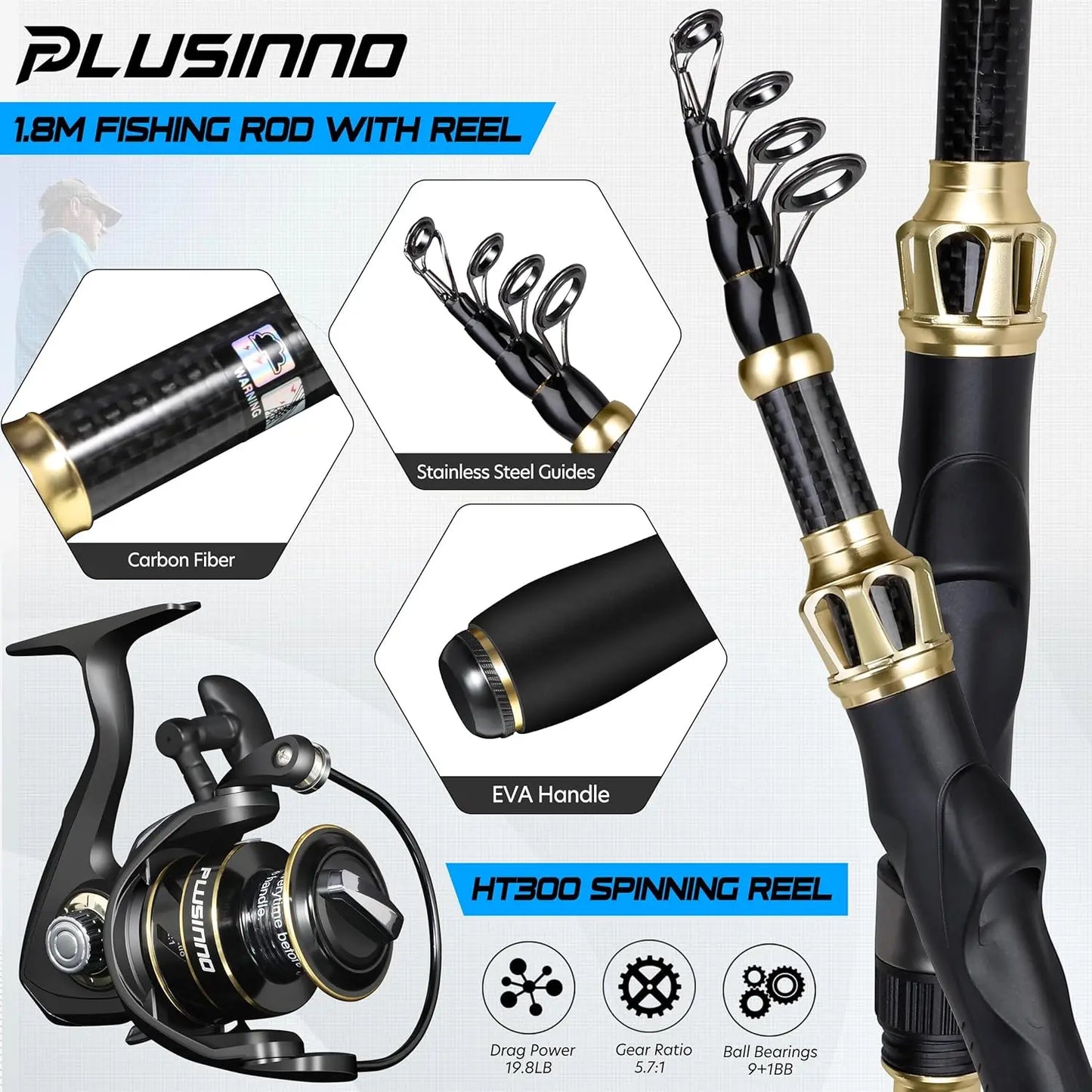 Complete Fishing Kit with Rod, Reel, Tackle Box, Lures & Accessories - Ideal Gift for Anglers