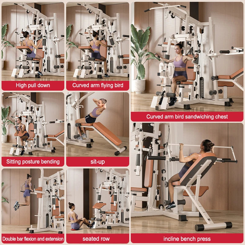 Three Person Station Multifunctional Comprehensive Fitness Equipment Topic Combination Set Indoor Large Sports Butterfly Machine
