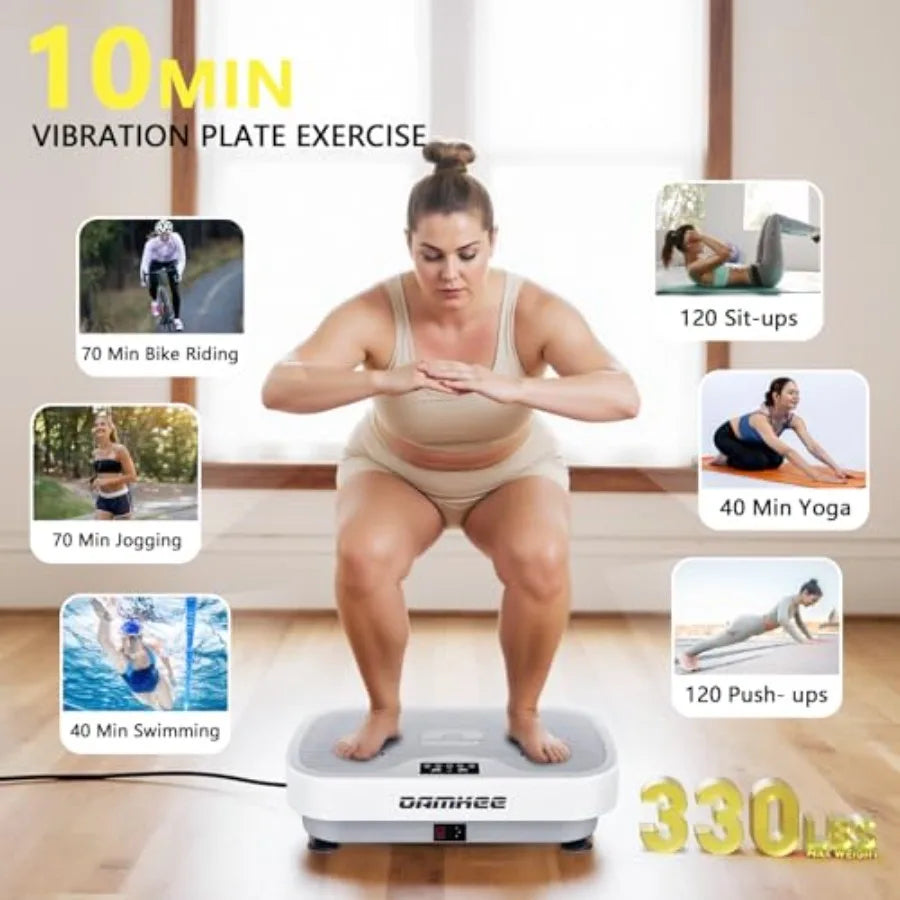Vibrating Board Exercise Machine for Lymphatic Drainage 120 Speeds Upgraded Vibrating Platform Full Body Workout Equipment Blac